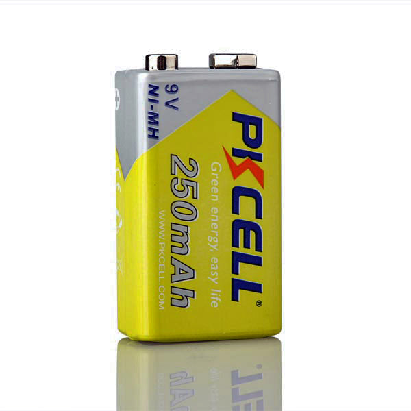 PKCELL 9V 250MAH RECHARGEABLE NIMH BATTERY