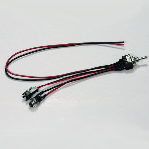 2-PIN JST (F) CONNECTOR W/DPDT SWITCH & 2.5MM DC PANEL JACK