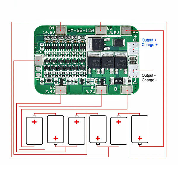 PCM/PCB 6S/12A FOR 22.2V LI-ION/LITHIUM/LI-POLYMER BATTERY-PACK