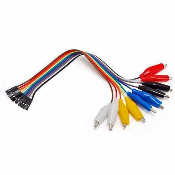 Alligator Clip to Female Jumper Wire 10 lines AWG24 200mm