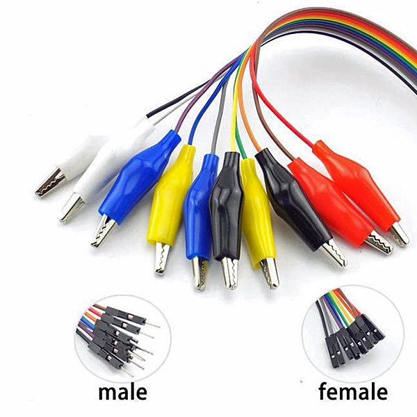 Alligator Clip to Female Jumper Wire 10 lines AWG24 200mm