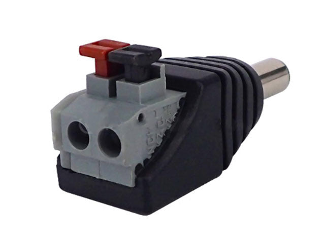 DC POWER MALE JACK PUSH BUTTON 2-PIN TERMINAL 5.5 X 2.1MM