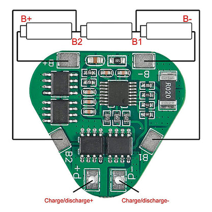 PCM/PCB (HX-3S-03) FOR 11.1V (3S) LITHIUM BATTERY PACK