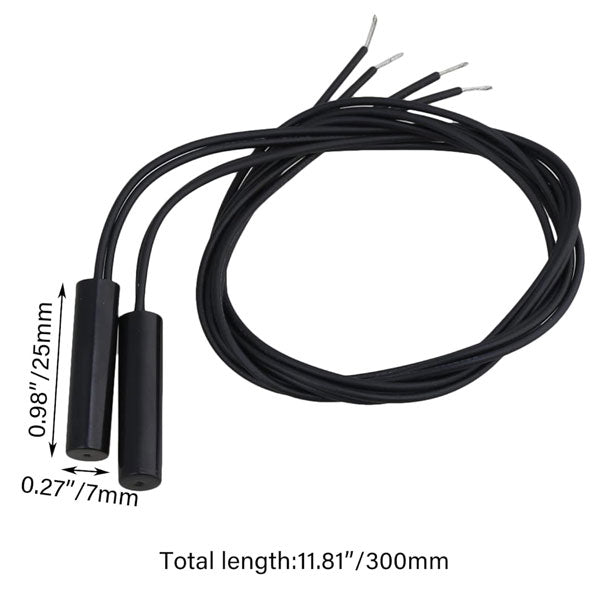 2-Pack CYLINDRICAL REED PROXIMITY SWITCH MAGNETIC SENSOR